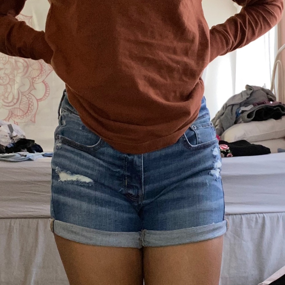 Blue denim, ripped shorts - Picture 2 of 2